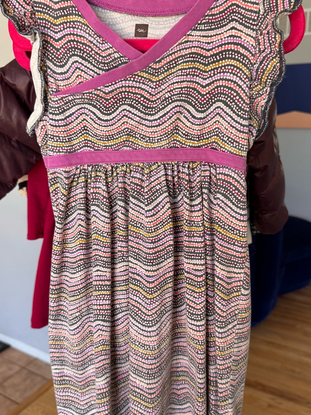 tea Collection Girls' Pink Multi Dot Wave Dress